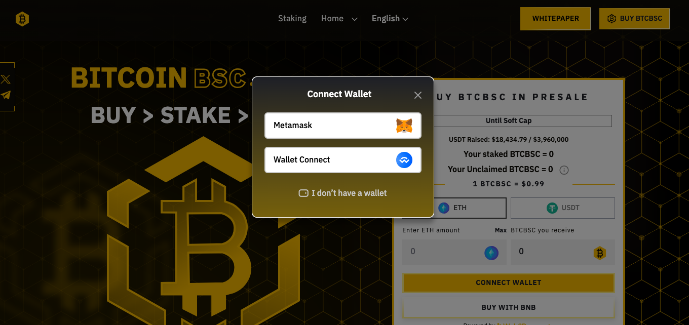 Bitcoin BSC presale