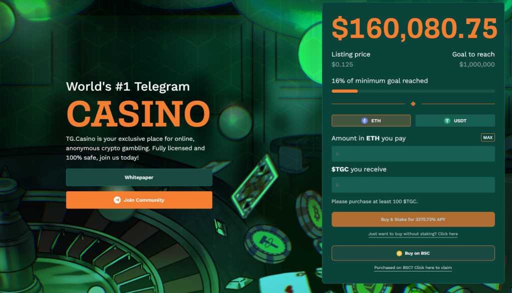 TG.Casino token kopen