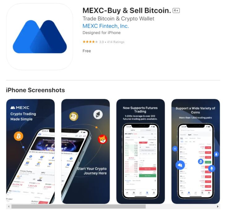 MEXC app store, beste crypto app Nederland