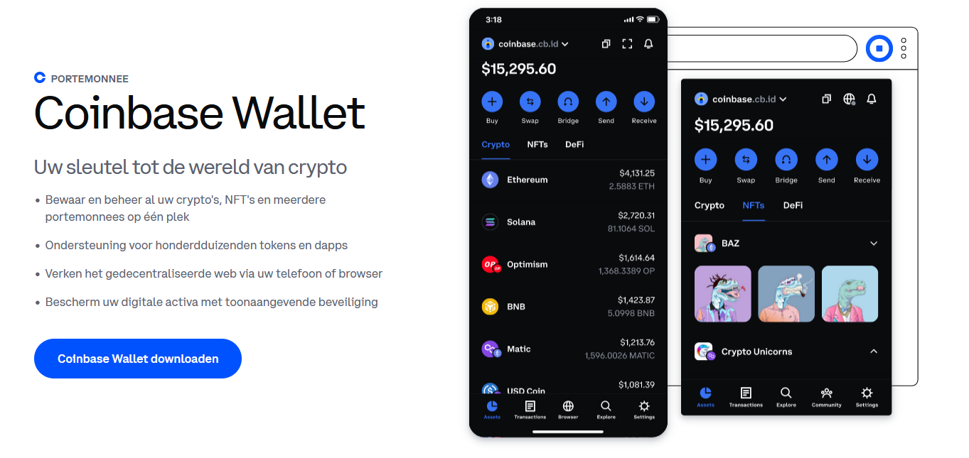 coinbase beste crypto wallet nederland