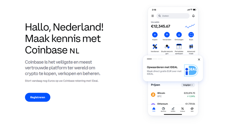 Coinbase crypto exchange startpagina Nederland