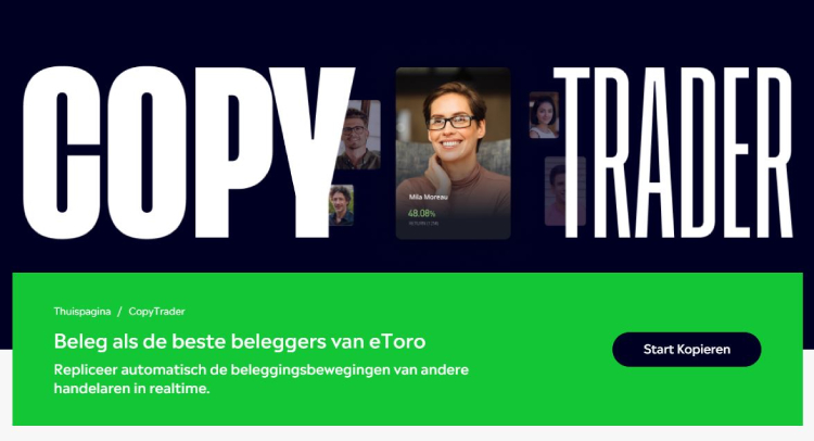 eToro CopyTrader, beste crypto app Nederland