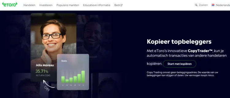 eToro -Goede crypto app met veel investeringsopties en copytrading