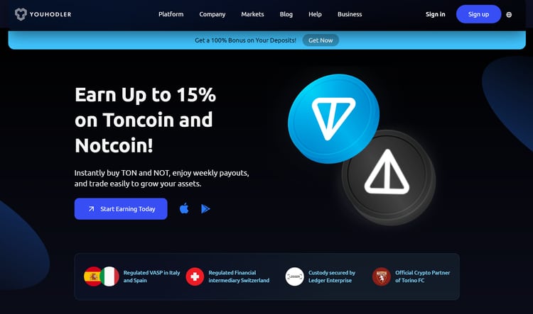 YouHodler, startpagina een van de beste crypto exchanges Nederland