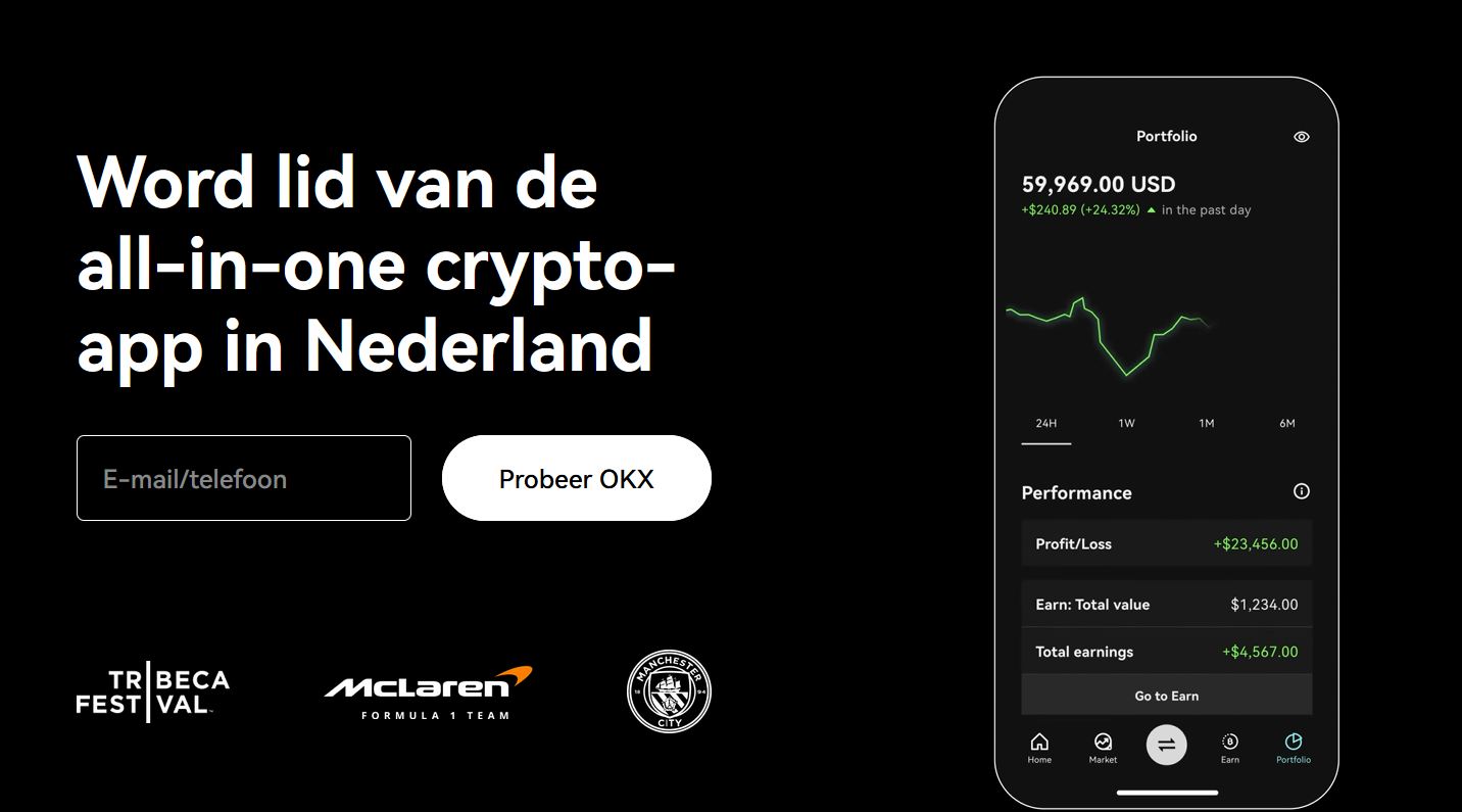 OKX startpagina