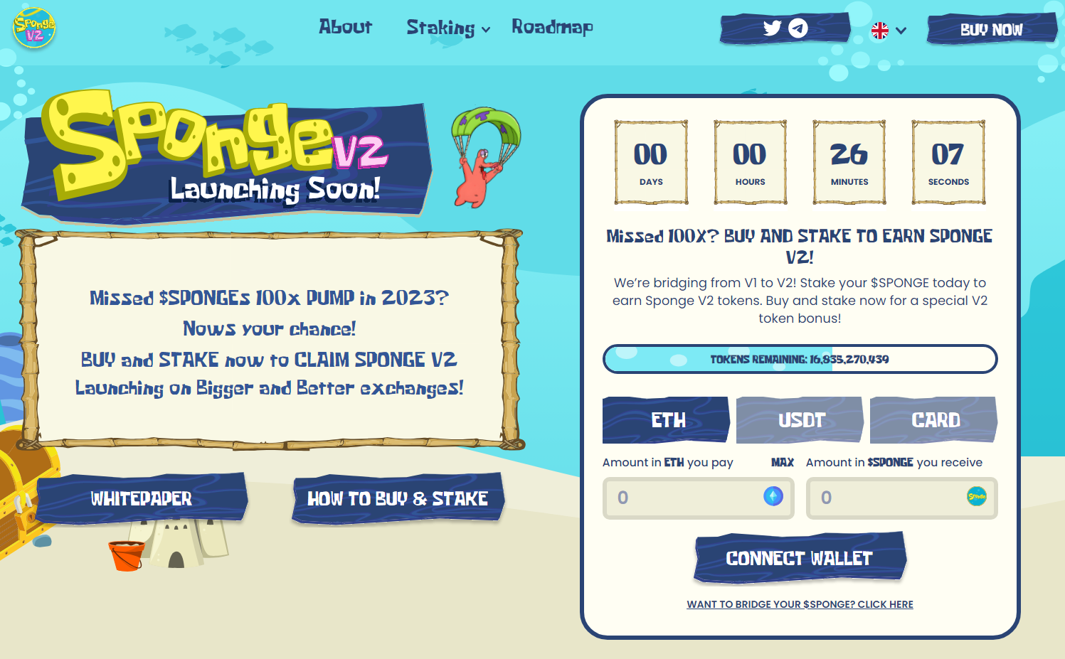 Sponge V2 Token, beleggen met weinig geld