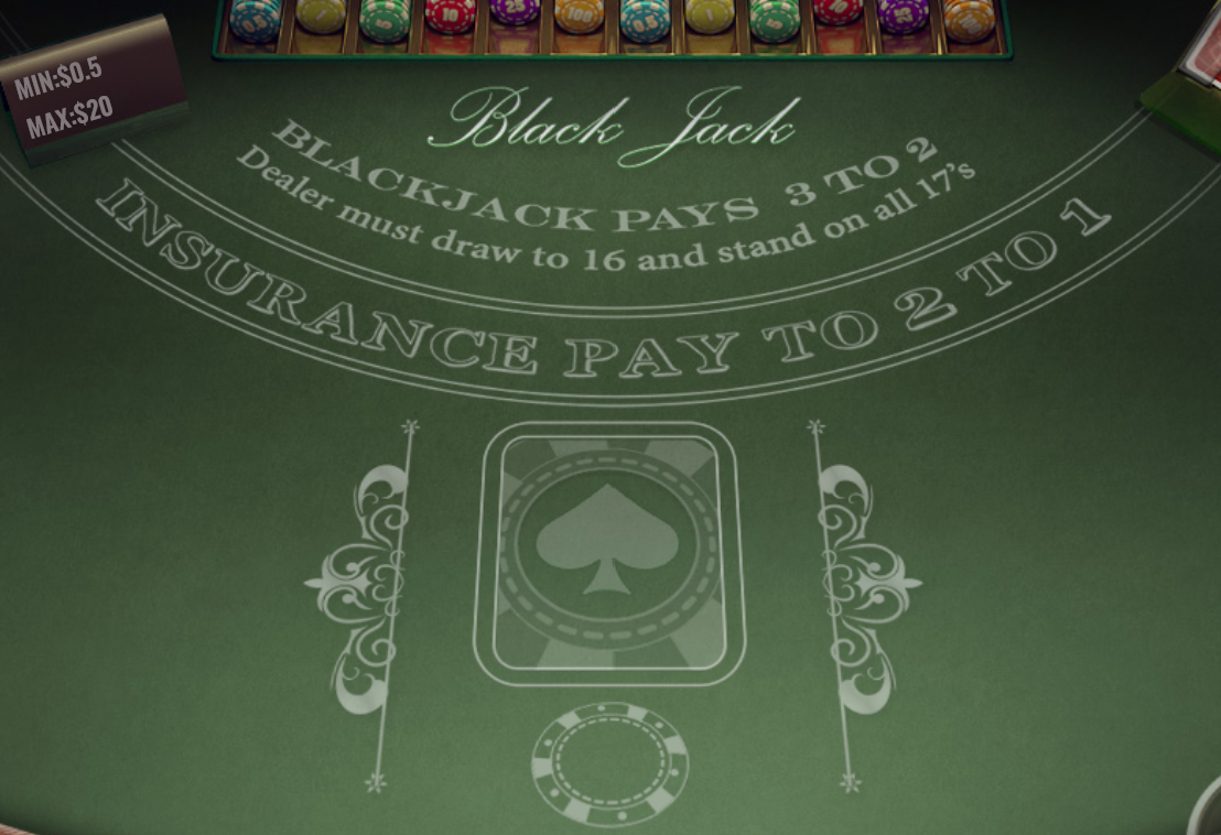 blackjack interface