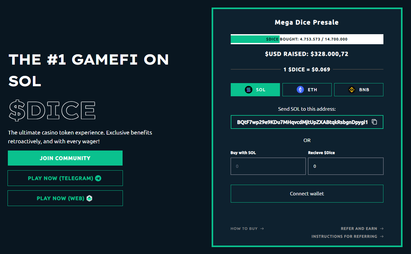 Mega Dice Token Solana meme coin