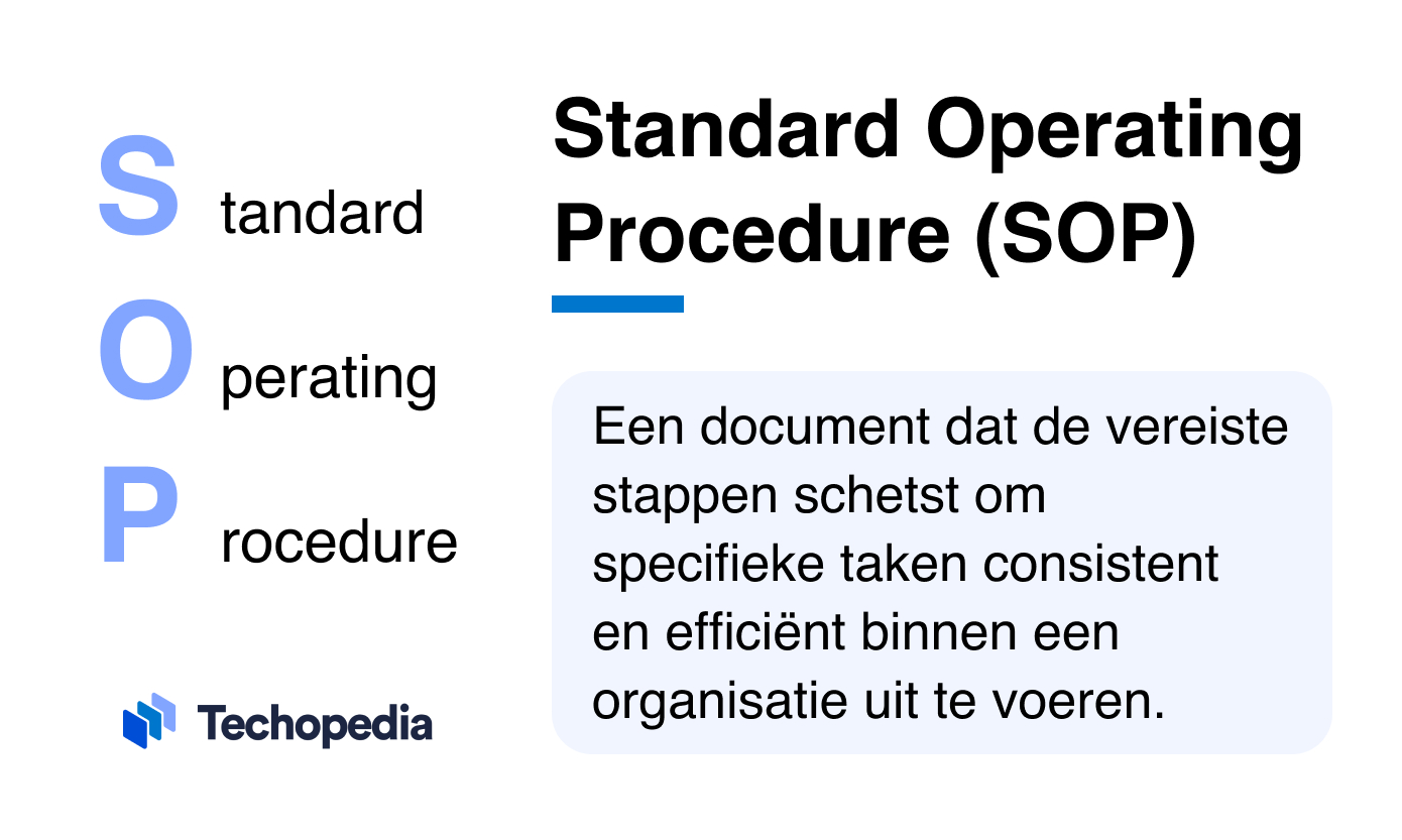 Techopedia legt uit wat Standard Operating Procedure betekent