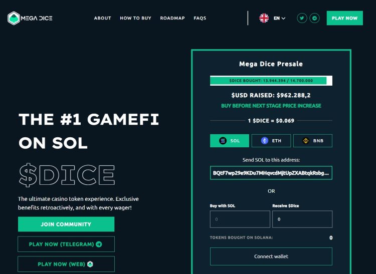 Mega Dice Token crypto 1000x potentieel