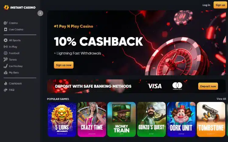 instant casino wedden