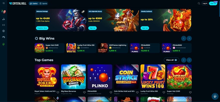 Cryptoroll, 400% casino bonus