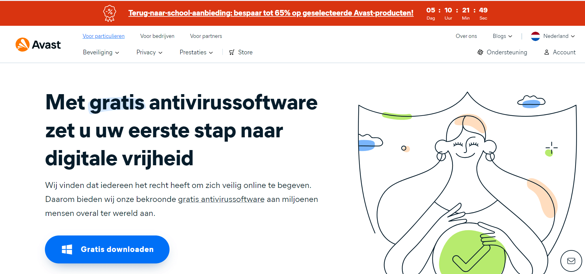 Avast antivirus homepagina