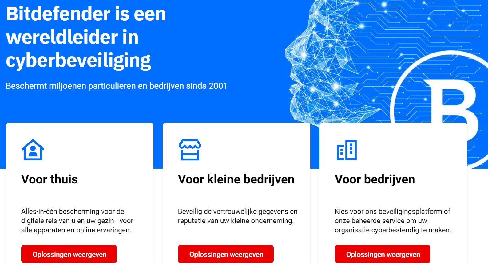 Bitdefender antivirus homepagina