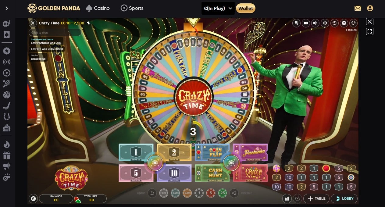 golden panda review crazy time