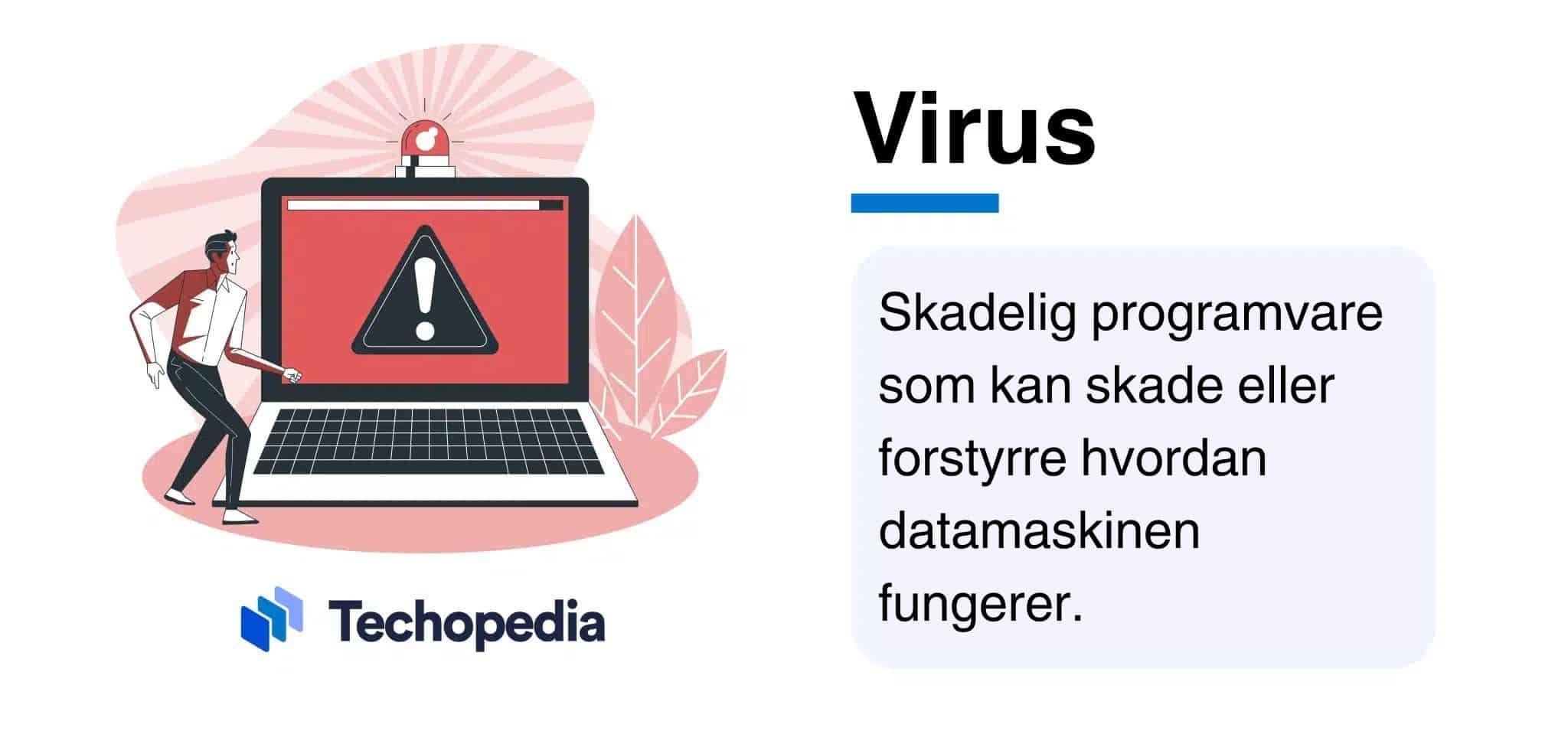 virus forklart - Skadelig programvare som kan skade eller forstyrre hvordan datamaskinen fungerer.