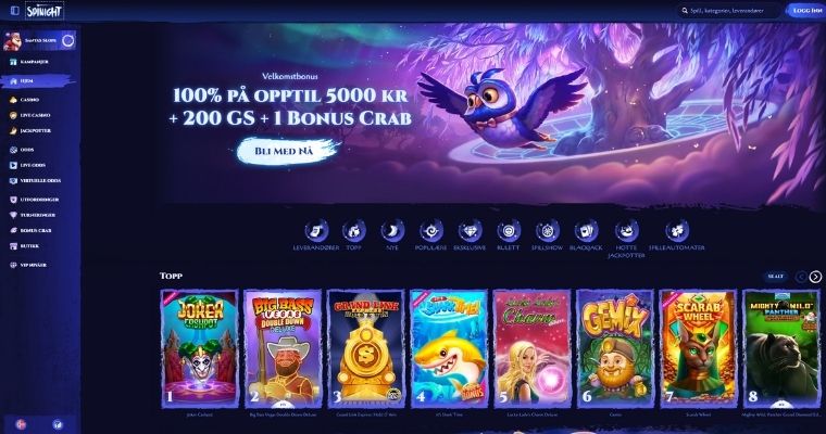 Casino Spinight nettside