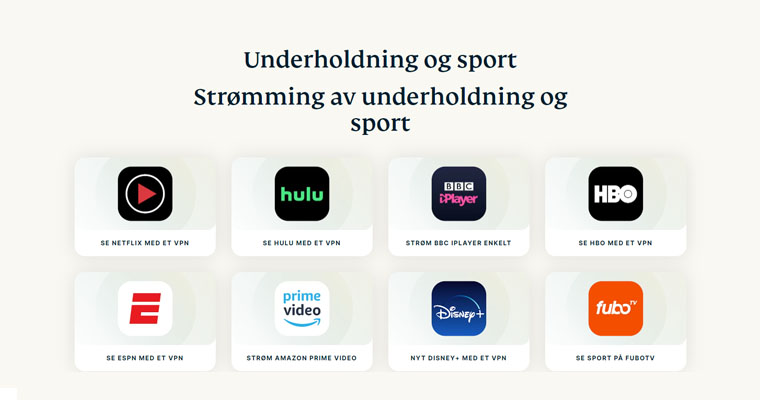 ExpressVPN for streaming tjenester