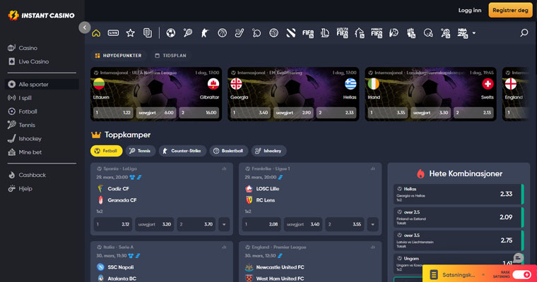 Instant Casino bettingside