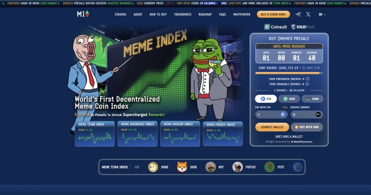 Skjermbilde av Meme Index token 