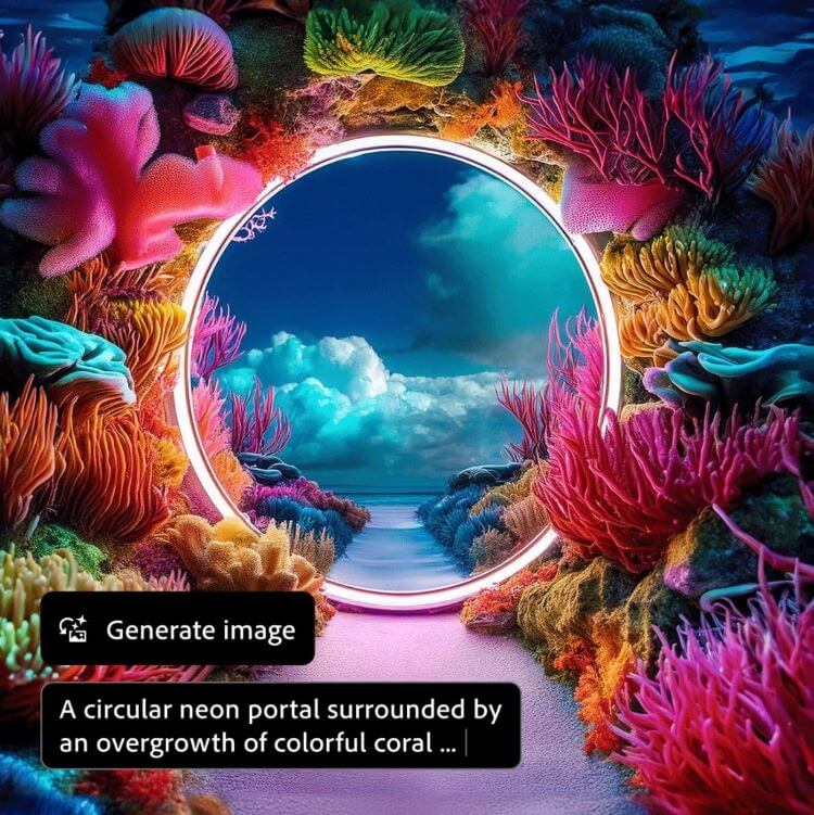 Eksempel på Adobe text to Image
