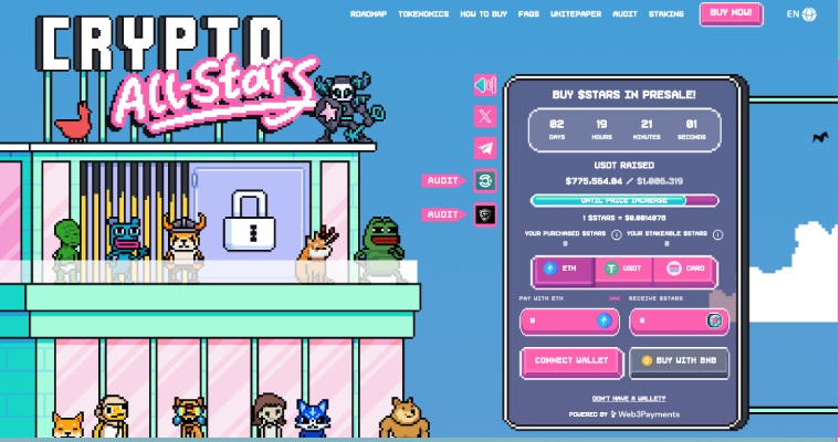 Crypto All-Stars sin hjemmeside