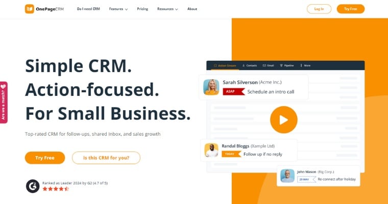 OnePage CRM plattform