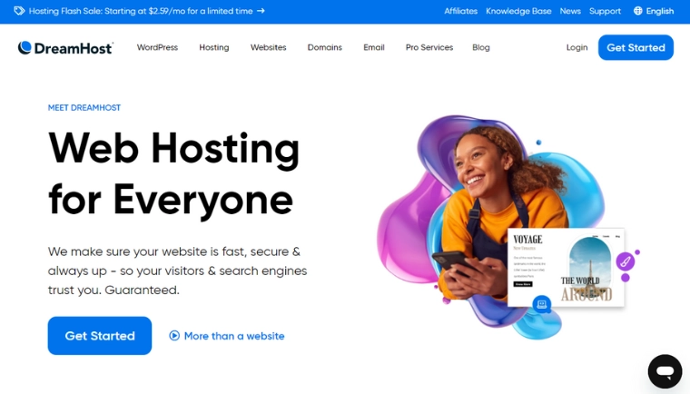 Dreamhost webhotell