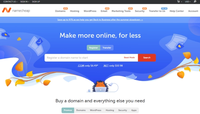 Namecheap webhotell