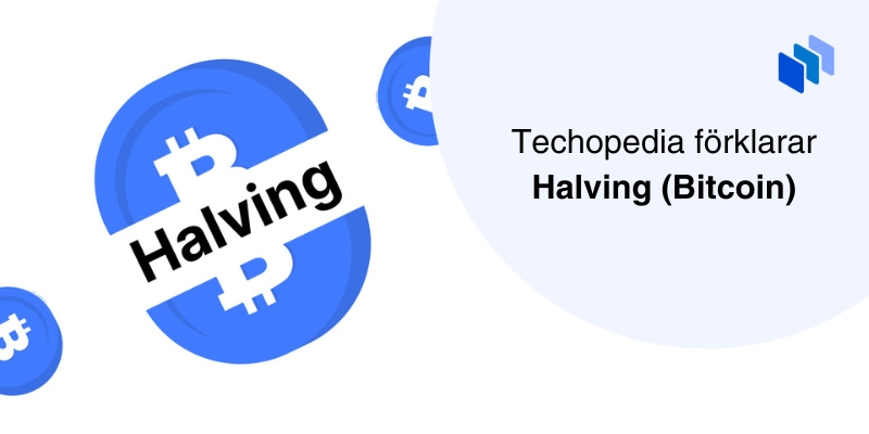 Thumbnail med Bitcoin-markörer och text för Bitcoin-halving artikel