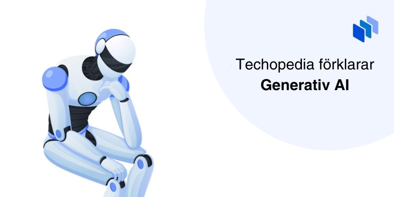 Illustration av tänkande robot, representerar generativ AI.
