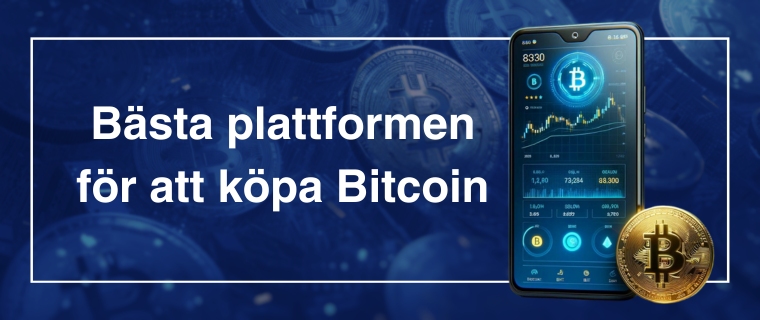 Bitcoin köp på mobiltelefon brevid fysiskt Bitcoin-mynt