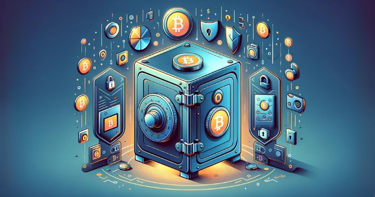 Bitcoin förvarat säkert i ett kassaskåp
