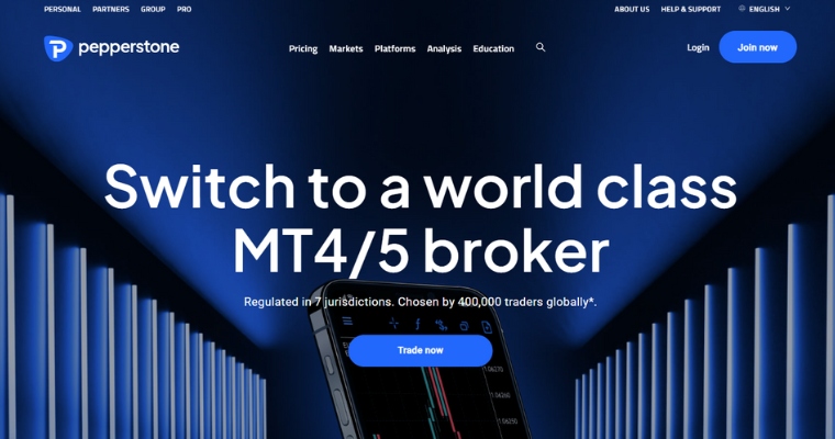 Startsida för forex trader Pepperstone