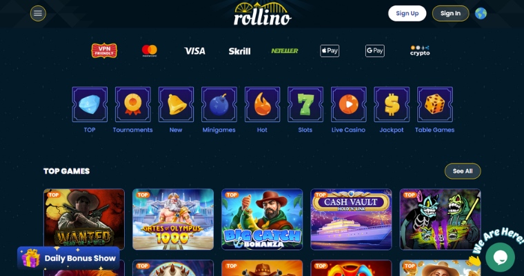 Registrera dig eller logga in på ditt VISA casino