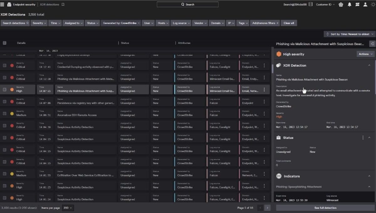 Crowdstrike Falcon, med ett AI-baserat detektionssystem