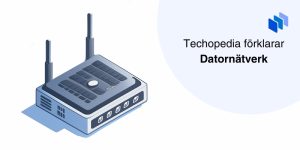 Illustration av en router som representerar lokala datanätverk.