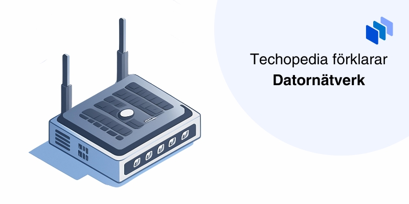 Illustration av en router som representerar lokala datanätverk.