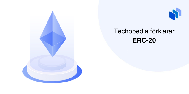 Techopedia förklarar ERC-20 brevid Ethereum symbol