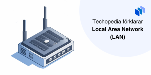 Illustration av en router med texten Techopedia förklarar Local Area Network (LAN).