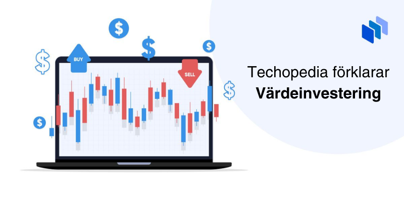 Techopedia förklarar värdeinvestering text brevid prisgraf på dator