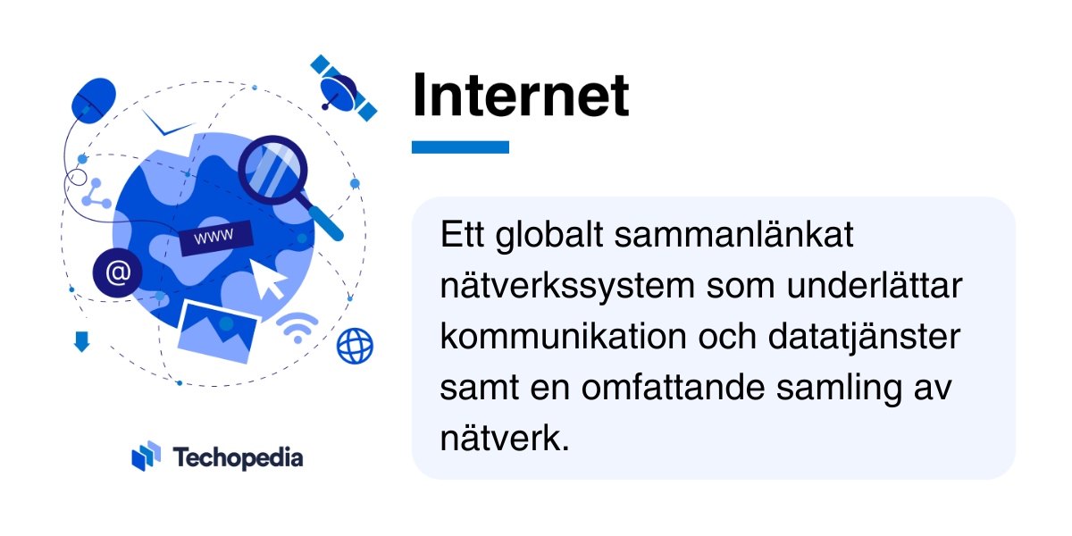 Text som förklarar vad internet är