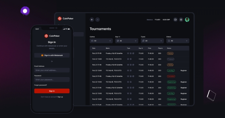 CoinPoker plattform för poker online på mobil och dator.