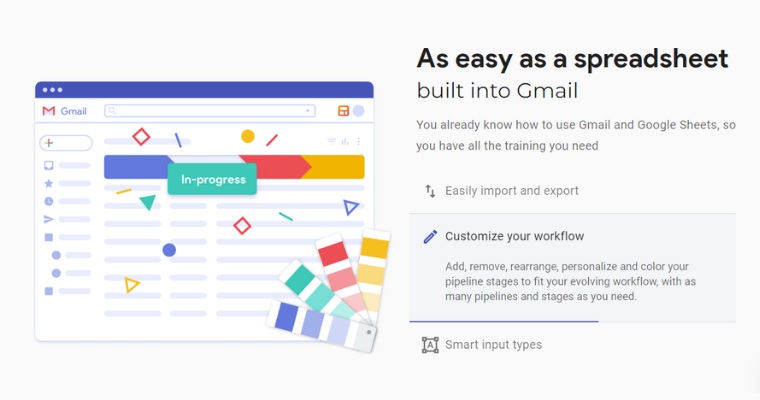 Funktion att integrera med Gmail i Streak CRM.