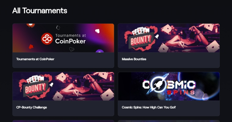 Aktuella turneringar på CoinPoker.