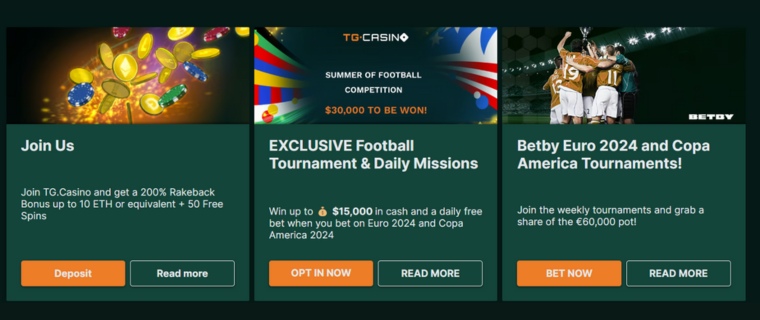 Bonus och kampanjer på TG.Casino.