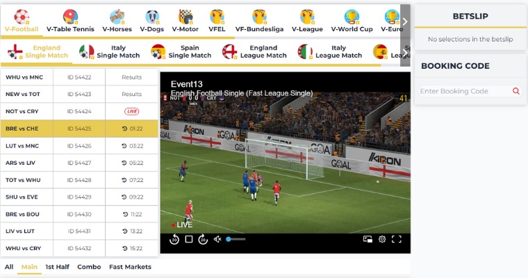 Betting på virtuell sport på Supacasi.