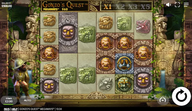 Gonzo's Quest Megaways med 960 vinstlinjer.