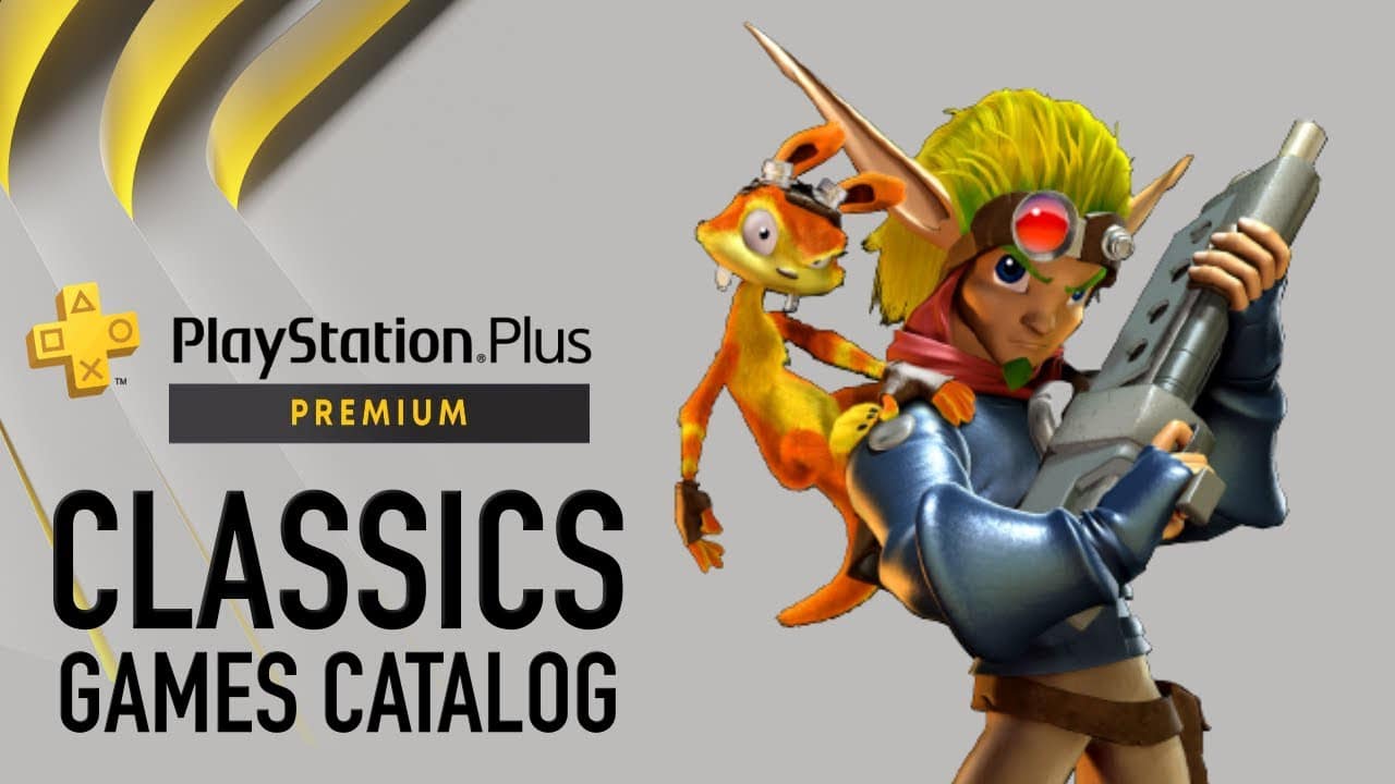 PlayStation Plus Premium Classic Games-katalog med karaktärer från Jak and Daxter i fokus.