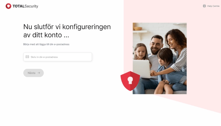 Införskaffa TotalAV antimalware och skapa kontot